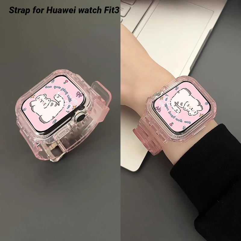 Silicone Strap For Huawei Watch Fit3 with Case Sport Wathband for HUAWEI Watch Fit3 Correa bracelet Woman Man Wristband