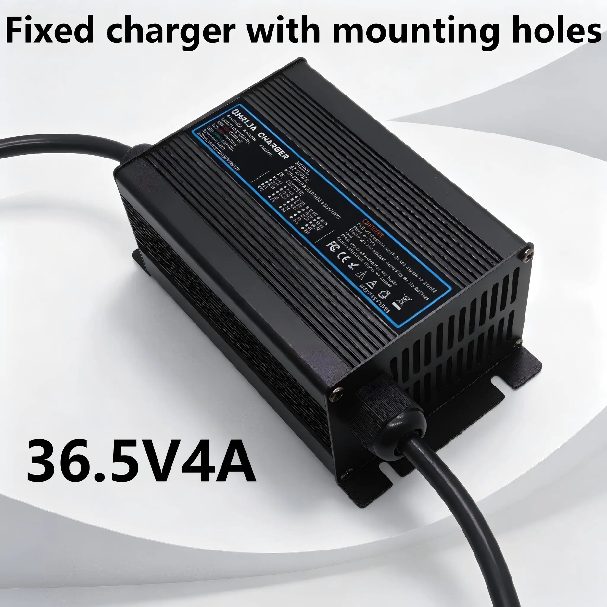 OHRIJA 36.5V 4A charger quick aluminum shell suitable for 10S 32V LiFePO4 Battery Charger detachable connector plug is optional