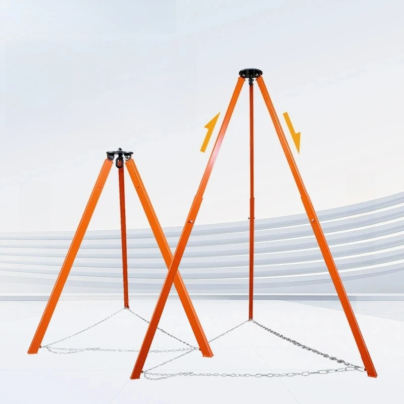 Telescopic Lifting Tripod Portable Retractable Rescue Tripod For Well Pump Salvage Maintenance And Outdoor Emergency Rescue