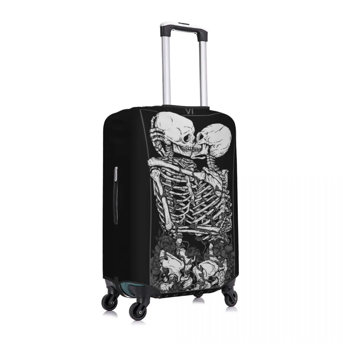 Couverture de valise tête de mort pour les amoureux, protecteur d\'affaires utile, fournitures de bagages, vacances