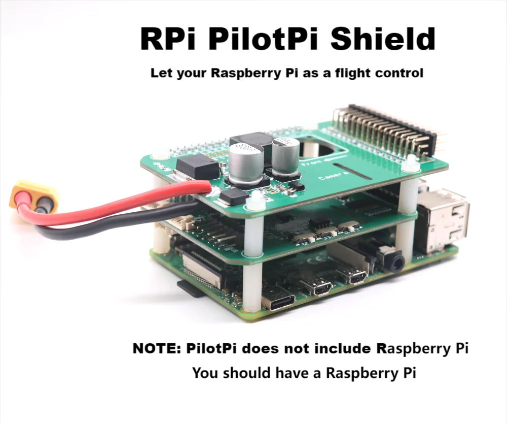 

RPi PilotPi Shield Pixhawk Полетный контроллер PX4 Встроенный датчик и питание с Raspberry Pi OS PIX 32 бит автопилот Copter Plane