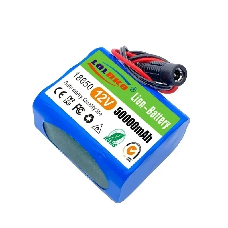 12V 50000mah battery 18650 Li-ion 50Ah Rechargeable batteries with BMS Lithium Battery packs Protection Board +12.6V Charger