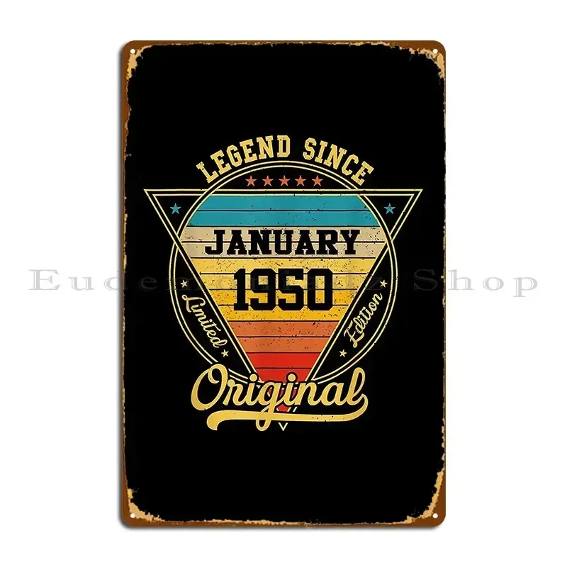 72nd Birthday 72 Years Old Retro Legend Since January 1950 Metal Plaque Poster Customized Living Room Vintage Tin Sign Poster