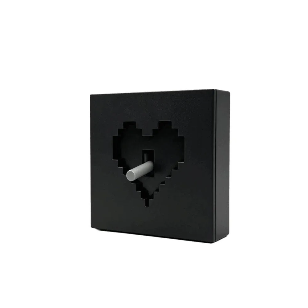 3D Printed Pixel Heart Light Switch Cover Removable Waterproof Wall Switch Plate Decor Shell Retro Game Style