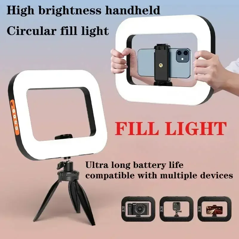 جديد يده حلقة LED قابلة للشحن ملء الضوء المحمولة الهاتف المحمول البث المباشر التصوير سطح المكتب ضوء السيلفي