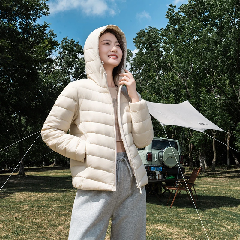 90% White Duck Down Jacket Women 2025 Autumn Winter Warm Padded Parka Coat Ladies Lightweight Hood Duck Down Outwear