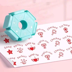 1Pcs Six-Side Seal Stamp Kids Educational Stamper Early Education Seal Stamp Teachers' Teaching Seal Kids Pinyin Revised Seal