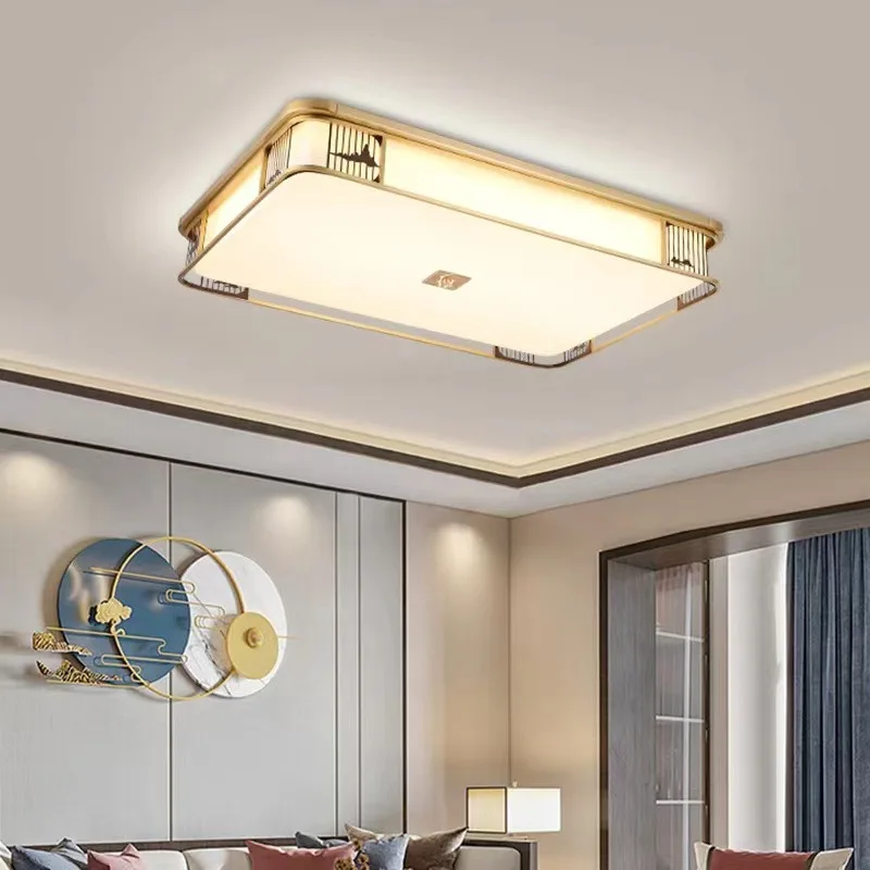 New Chinese style, living room, simple lamp, modern, atmospheric