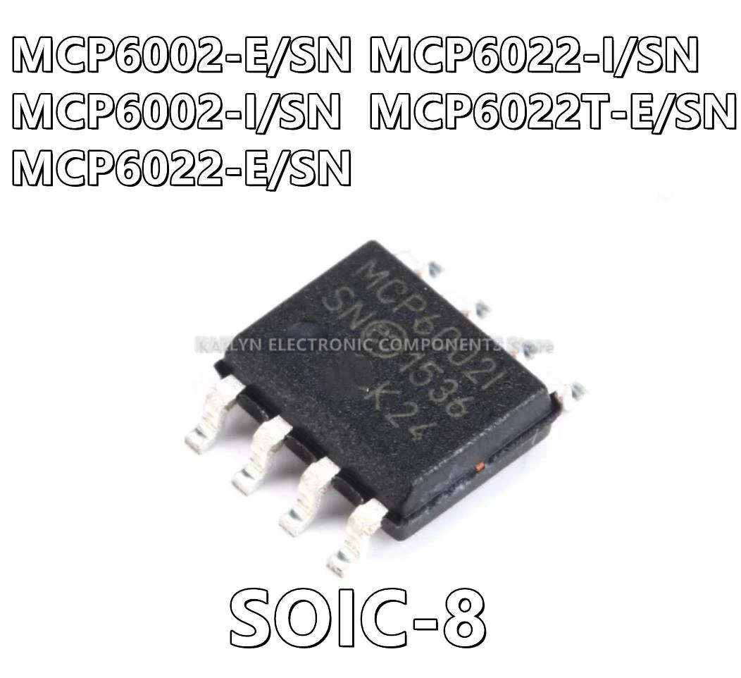 10Pcs/Lot MCP6002-E/ MCP6002E MCP6002-I/ MCP6002I MCP6022-E/ MCP6022E MCP6022-I/ MCP6022I MCP6022T-E/ SN SOIC-8