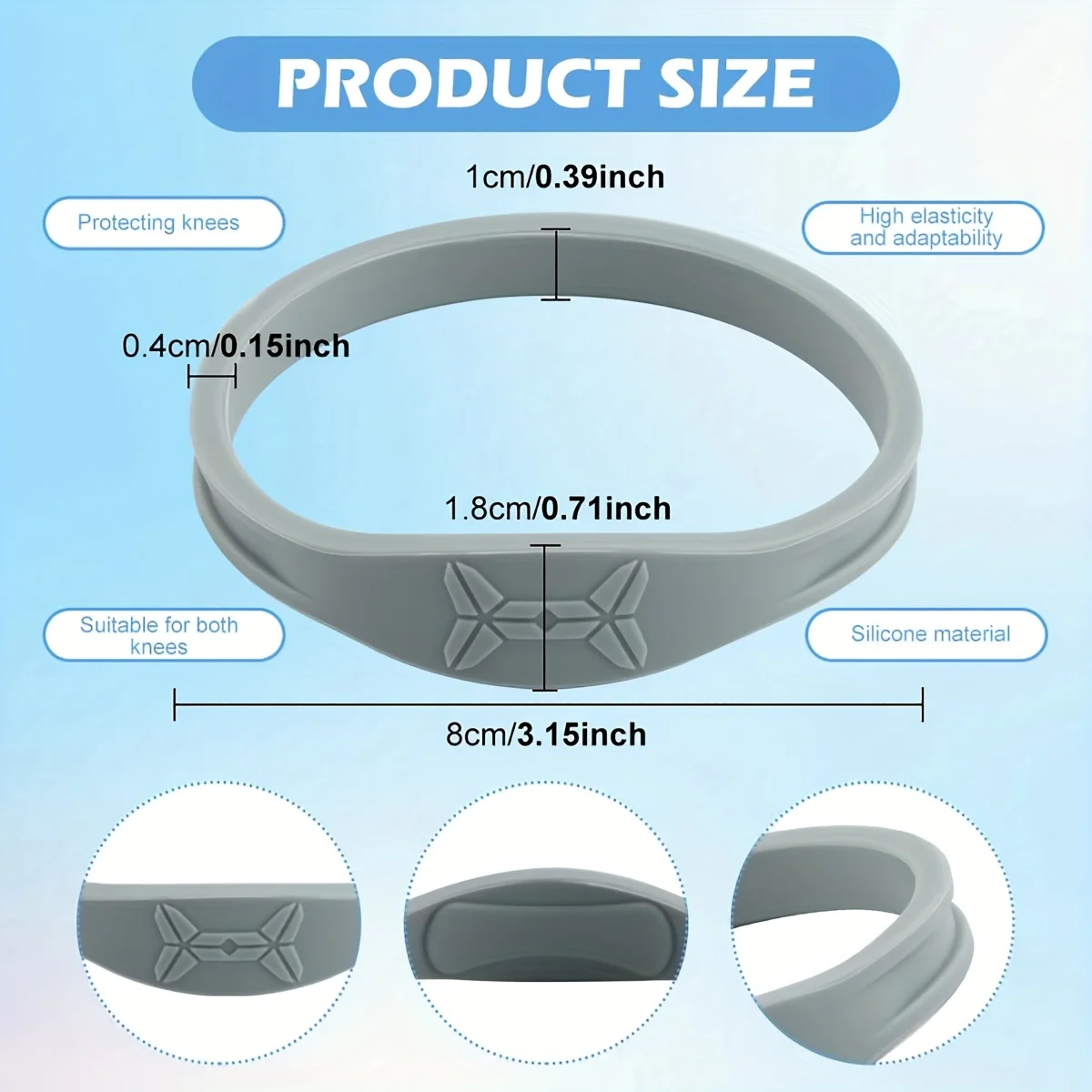 2PCS High Elasticity Compression Knee Pad Patella Strap, Suitable for Sports Knee Pads with Shock Absorption and Stability