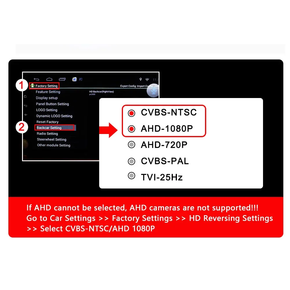 Backup retromarcia 180 ° AHD 1920*1080P telecamera posteriore per auto ad alta definizione CVBS NTSC telecamere di retromarcia per veicoli per