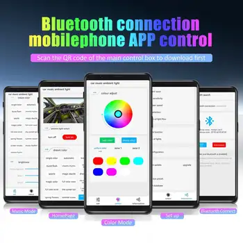 30v1 Symphony Car Ambient Light RGB 128 barev Univerzální autointeriérové LED pásky Akrylové podsvícení Průvodce Symphony Atmosférická lampa 10 nejlepší prodej Osvětlení interiéru BMW F40 - №5