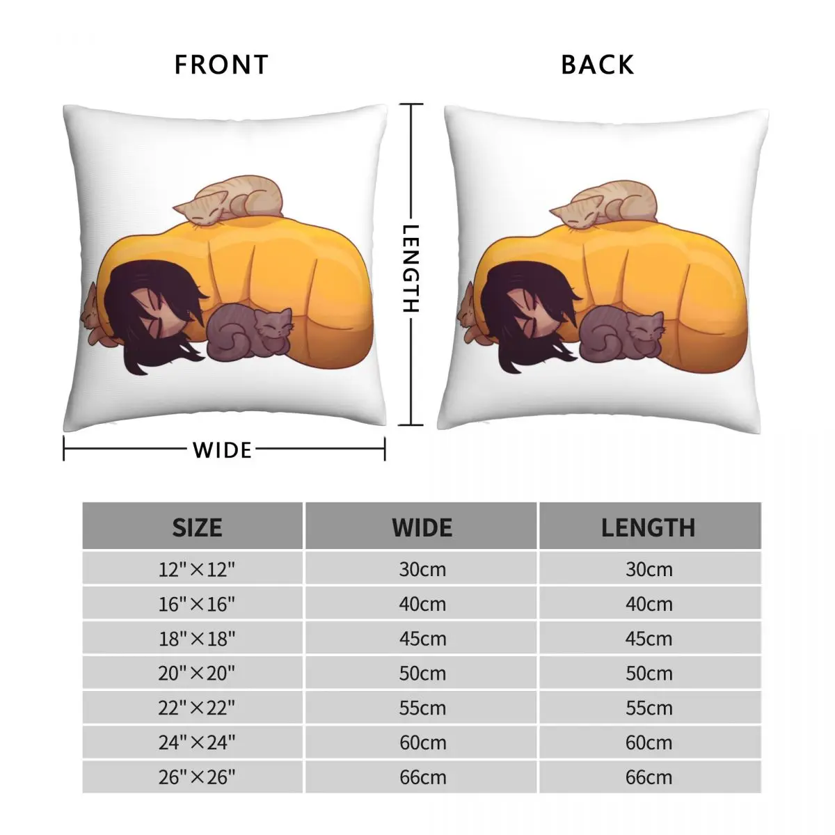 Cat Nap Aizawa Shouta Square Pillowcase Polyester Linen Velvet Creative Zip Decor Home Cushion Cover