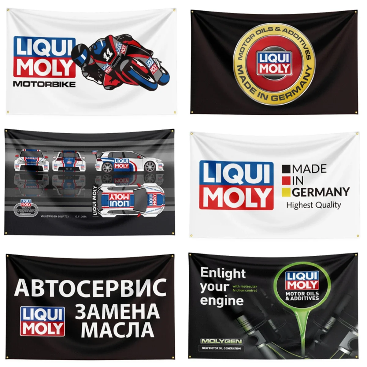 90x150CM 3X5 FT Liqui Moly Flag Polyester Printed Oil Banner For Decor