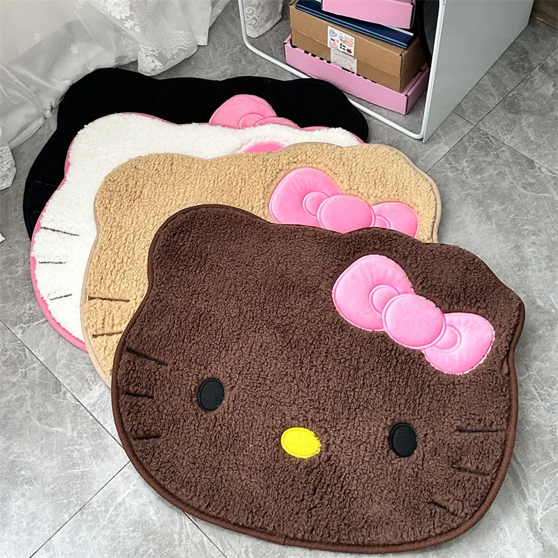 Kawaii Sanrio Carpet Hello Kitty Cartoon Cute Household Bedroom Bathroom Water Uptake Antiskid Foot Mats Carpet Girls Gifts