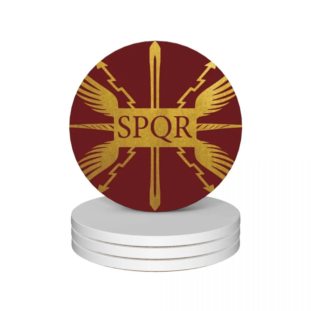 

SPQR The Roman Senate and People Ceramic Coasters (Set of 4) for cups set for drinks aesthetic Coasters