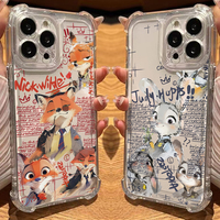 Zootopia Judith Nick Phone Case for Vivo V40 V30 V29 V25 V23 Y36 Y35 Y28 Y22 Y21 Y20 4G 5G Soft Shockproof Clear Cover