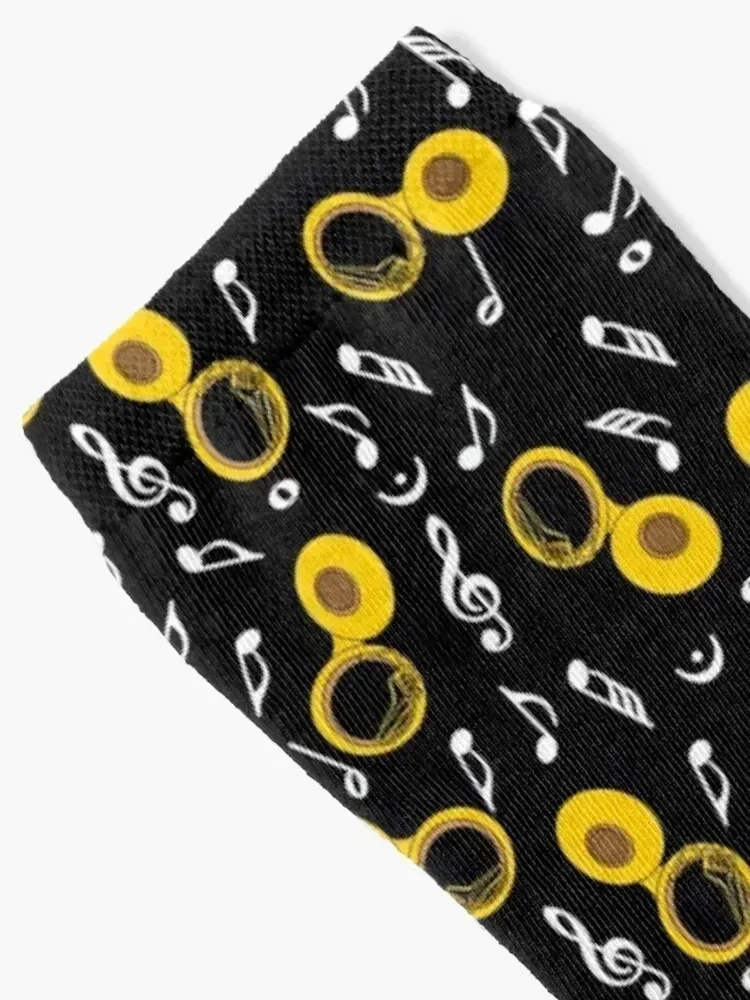 Tuba White Music Note Socks custom designer brand gift anti-slip Girl'S Socks Men's