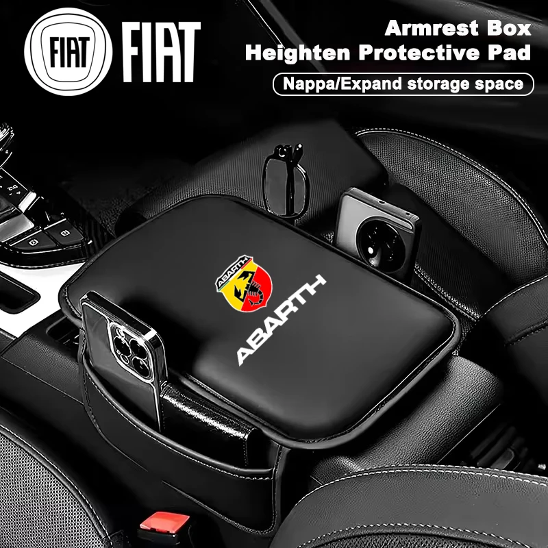 Auto Center Console Armlehne Box Schutz Pad Lagerung Box Abdeckung Pad Für Abarth Fiat 500Tipo FR Punto Ducato Stilo Palio Bravo