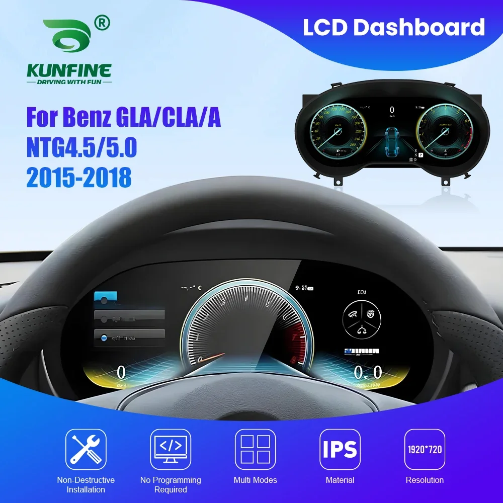 

Приборная панель кластера для Benz GLA CLA A NTG4.5 5.0 2015-2018 Спидометр Цифровой ЖК-дисплей Приборная панель 12,3-дюймовый новейший тахометр