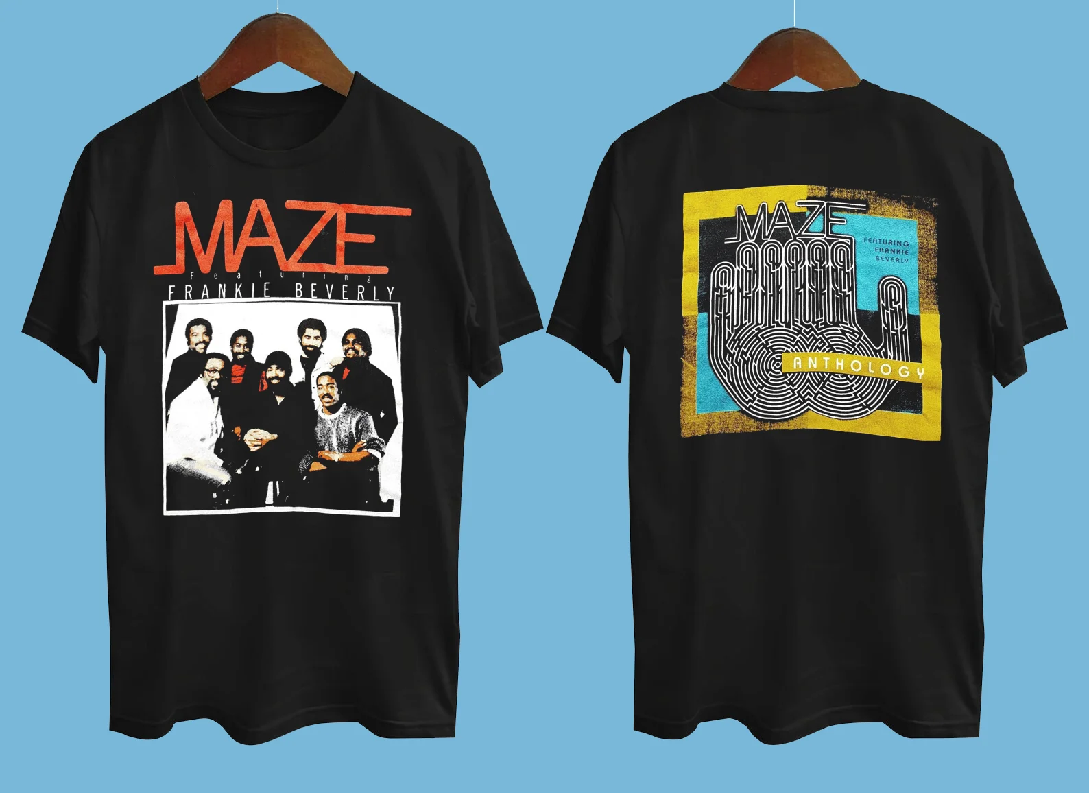 90's Maze featuring Frankie Beverly 2 Side Black All Size Gift Shirt HE1137