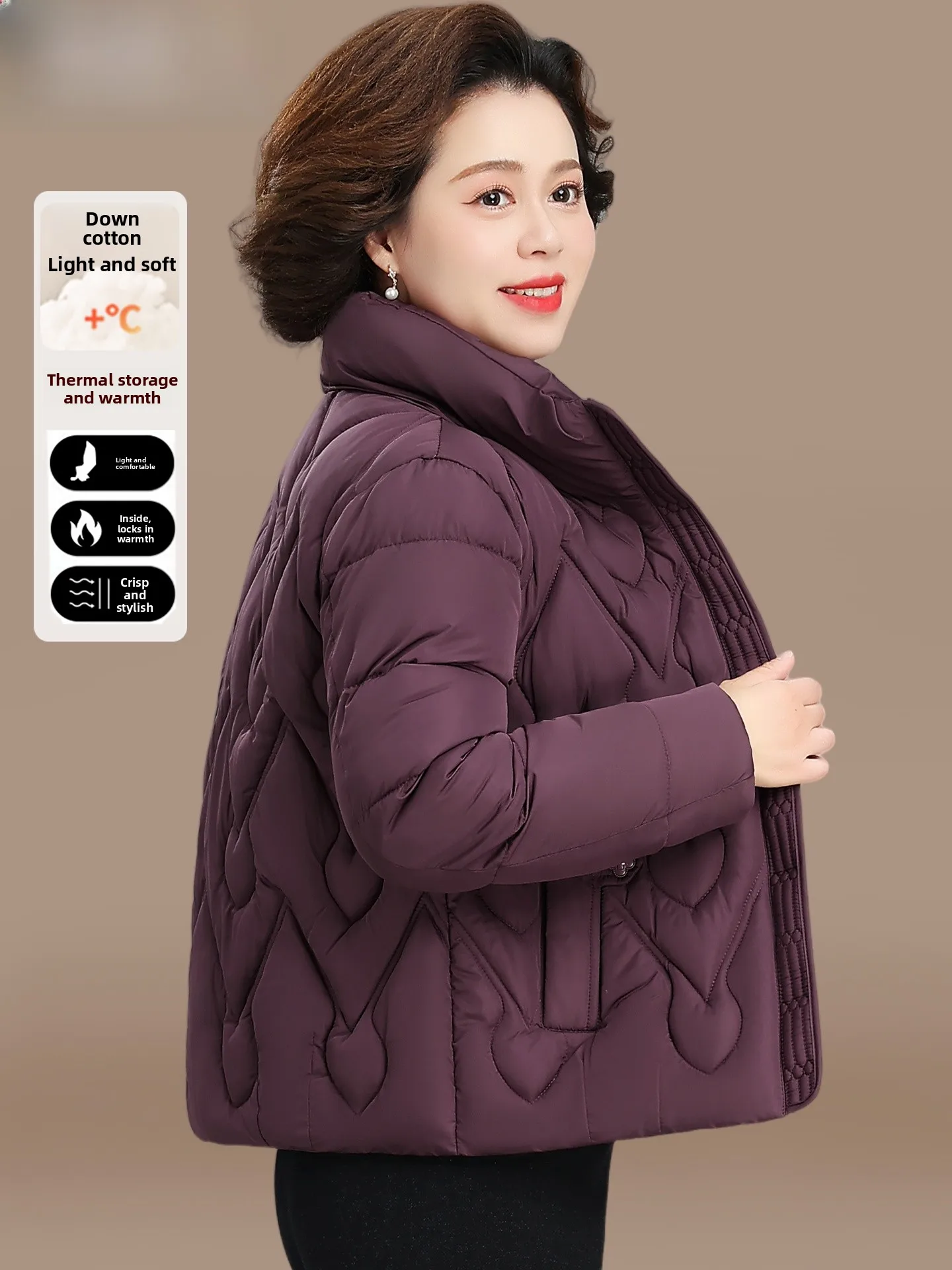 

ort Padded Jaet Women's Cotton Coat Autumn Winter Warm Casual Loose Fit Mom Clothes Small Size Faionable Korean Sle