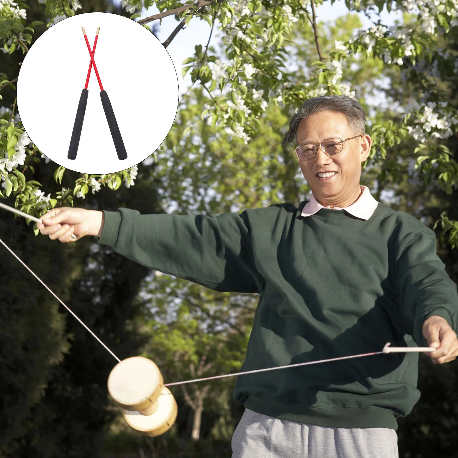 

1Pair Chinese Yoyo Sticks Diabolo Performance Handles Anti Slip Grip Fitness Spinning Rod Indoor Outdoor Juggling Manipulation