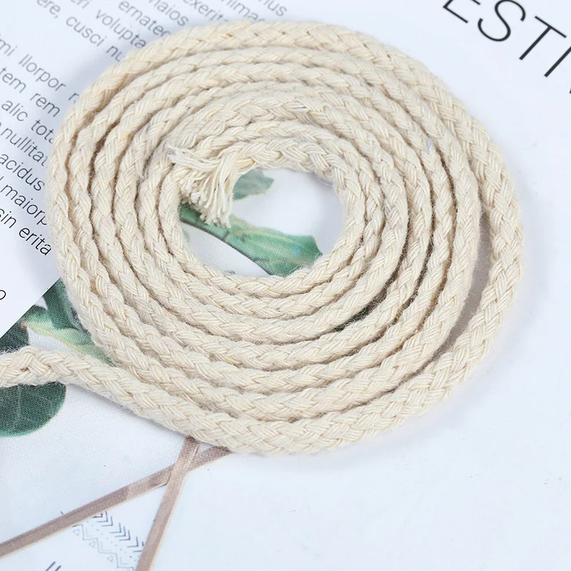 4/5/6/7/10mm Colored Twisted Cord Rope 100% Cotton Rope Cords Craft Decorative Twisted DIY Handmade Bag Drawstring Accessories