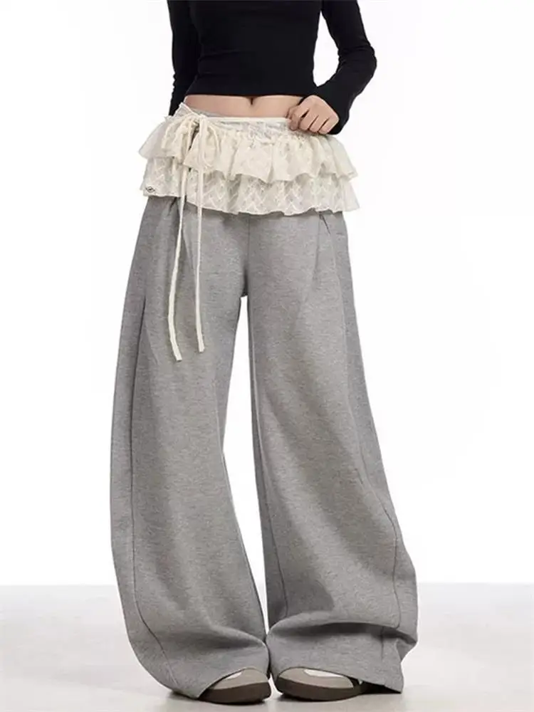 2026 Series Lace Trim Short A-Line Skirt with Belt High Waist No  Casual Style No Slits Spring Collection Midi Skirt