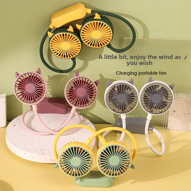 

New Lazy Neck Hanging Fan USB Charging Portable Small Fan Hanging Neck Outdoor Folding Neck Hanging Fan