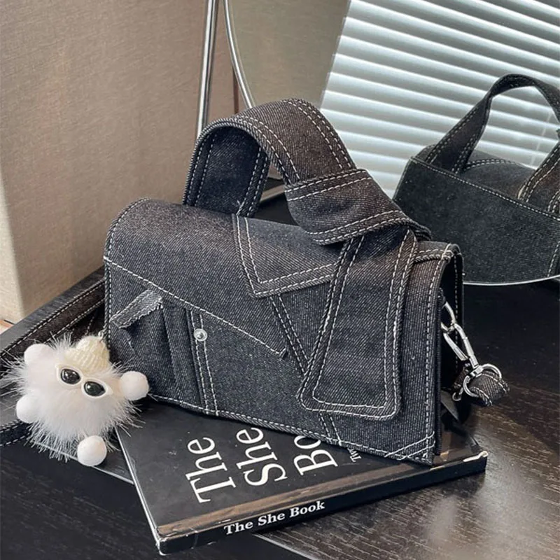 Denim Retro Luxury Designer Patchwork Pattern Small Crossbody Bags Handbags Letter Shoulder Shopper Female Jean Purse