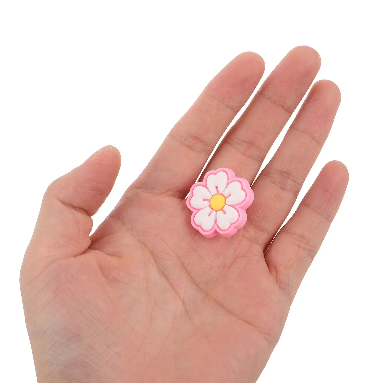 

30 шт. милых ПВХ-клипсов для карандашей в виде мультяшных цветов, декоративные держатели для ручек для школы, офиса, класса, рождественский приз