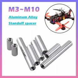 5Pcs M2 M3 M4 M5 M6 M8 M10 Aluminum Column Round Threaded Sleeve Stud Standoff Long Nuts Connector Length 4mm to 150mm