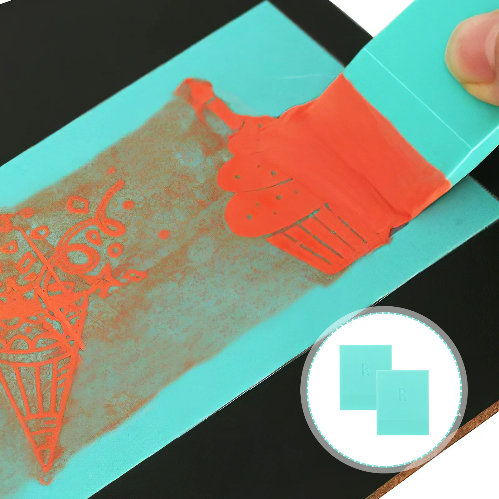 2Pcs Reliable Rubber Screen Printing Squeegee Ink Scraper Thick Material Scratch Resistant Perfect for Fabric Rubber Ink Scraper