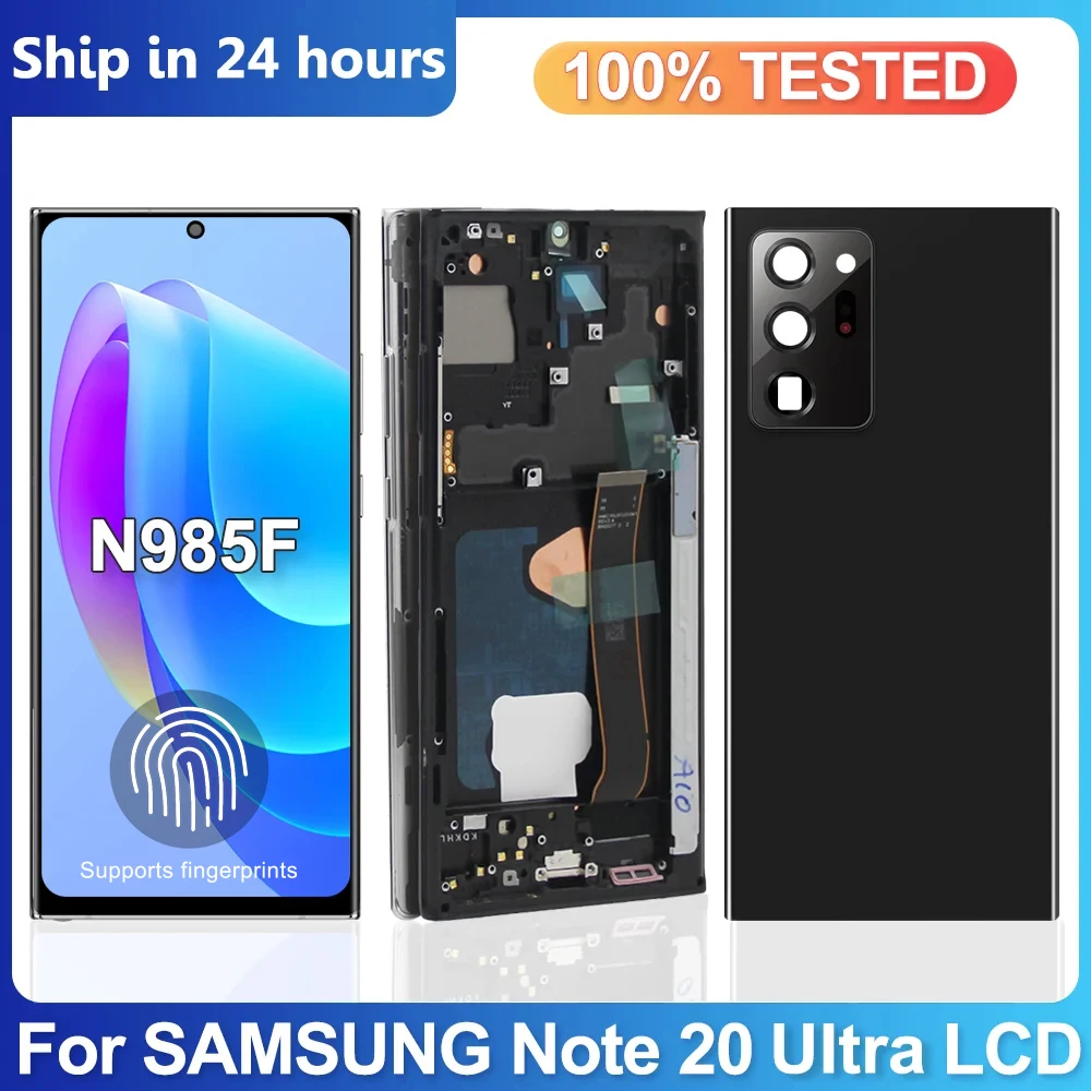 Super AMOLED Note 20 Ultra Display for Samsung Galaxy Note20 Ultra N985F N986B Lcd Display Touch Screen with Frame Replace Parts