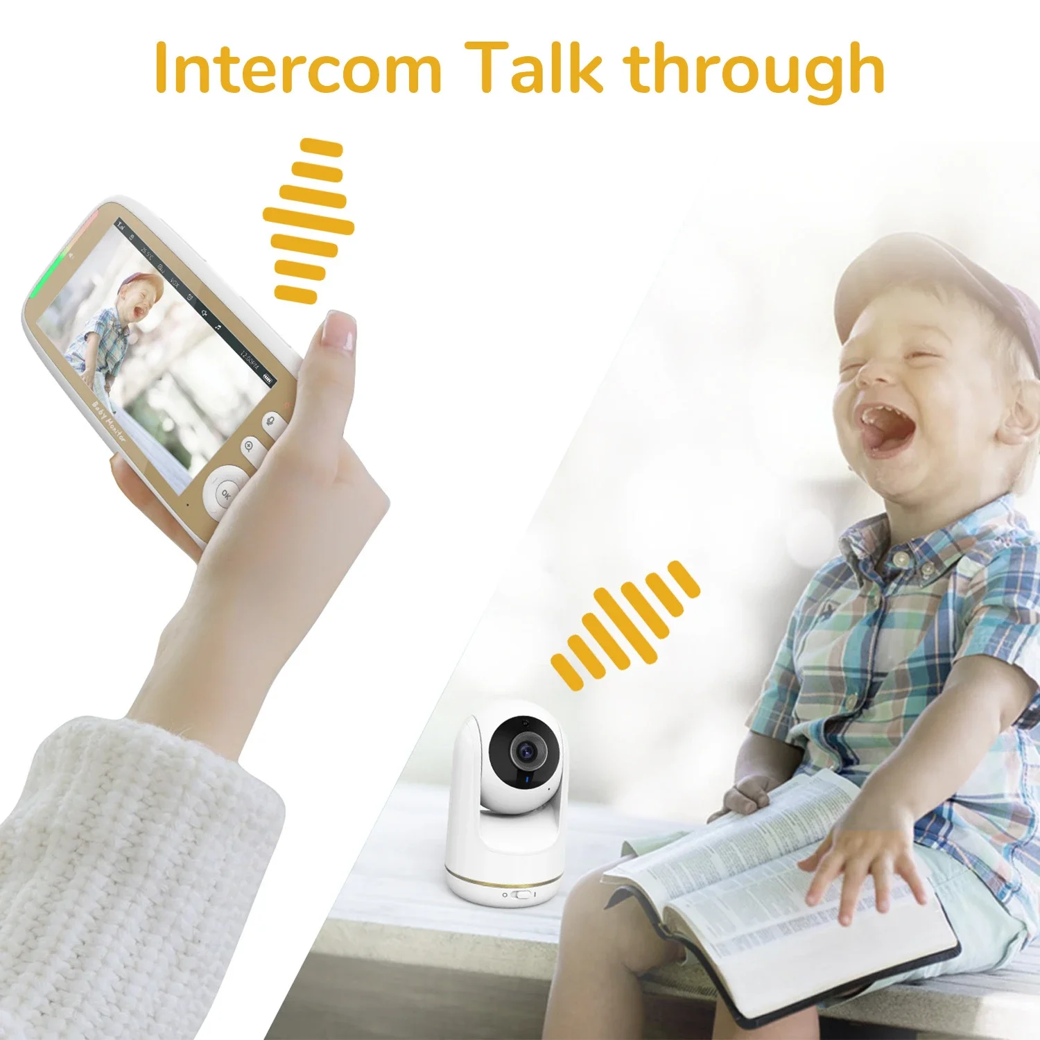 Baby Monitor 5 Inch 720P Larger Display with Camera 330° Pan 135° Tilt 3x Zoom 2-way Audio Night Vision Nanny Camera VB803