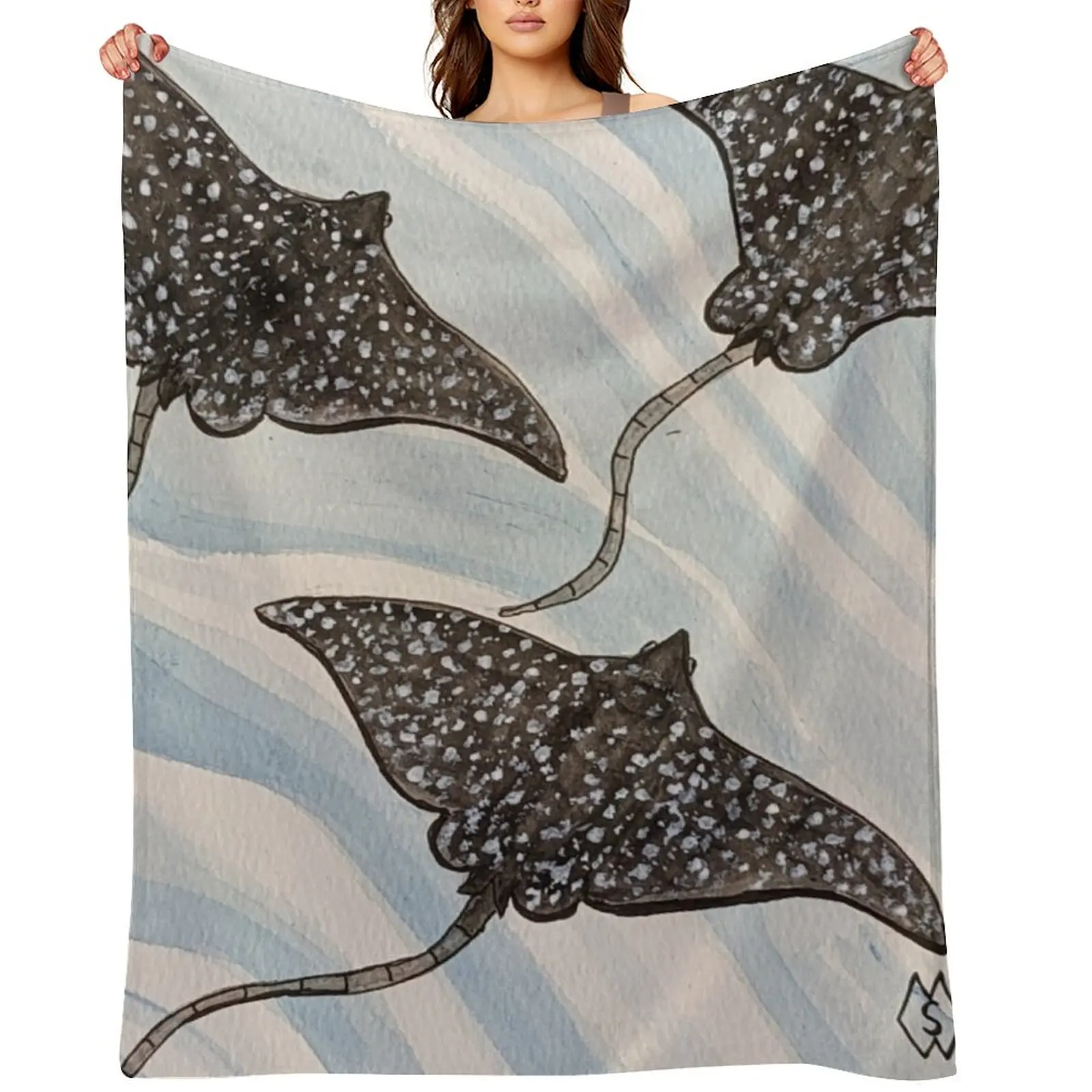 

Spotted Eagle Rays Throw Blanket Stuffeds For Sofa Thin heavy to sleep Loose Blankets