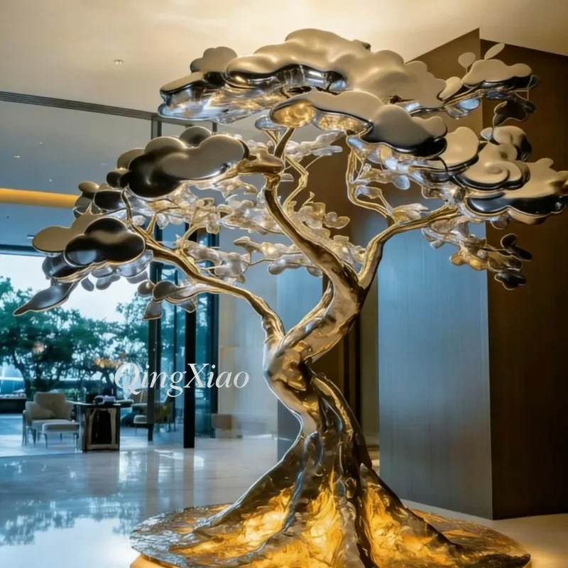 #Modern Mirror Polished Stainless Steel Handbag Sculpture Large Outdoor Landscape Ornament Shopping Mall Fashionable Exquisite