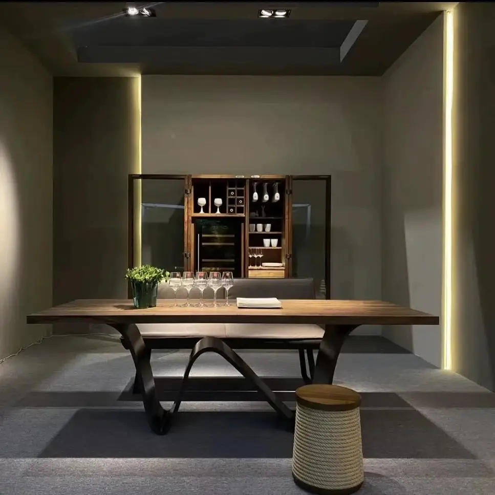 Walnut large board dining table