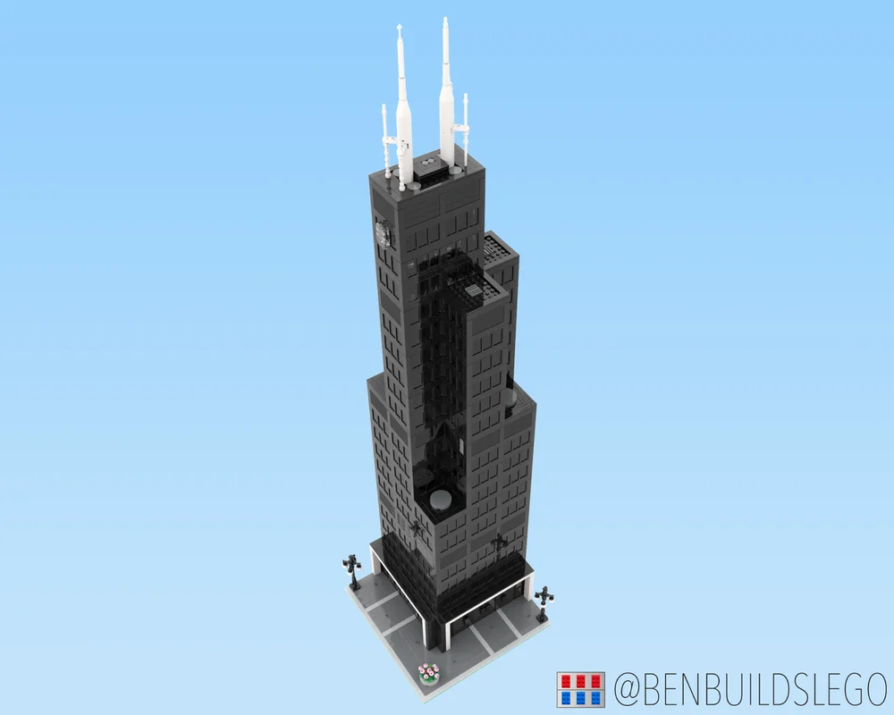 Customized MOC Modular Sears Tower Lionbrick Modular Castle Model Building Blocks Bricks DIY Creative Assembly Birthday Gifts