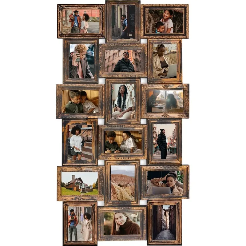 

Collage Picture Frames for Wall Decor, 18-Opening Reunion Family Friends Picture Frame Set, 4x6 Photo Frames Collage