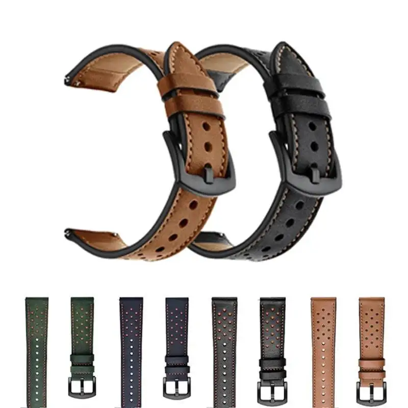 NORTH EDGE APACHE-46 용 22mm 가죽 스트랩 APACHE-46 용 팔찌 루프 교체 Smartwatch 액세서리 통기성 시계 밴드