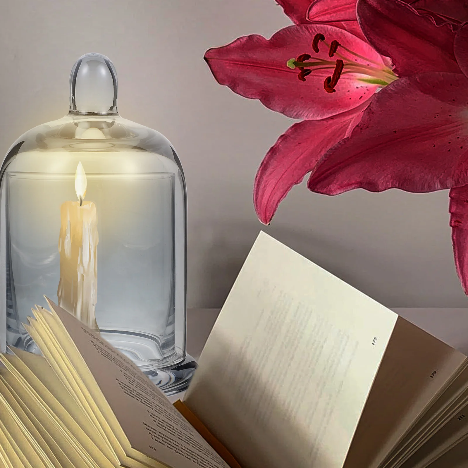 مجموعة واحدة من حامل الزخرفية الأنيق على شكل كوب زجاجي لغرفة النوم والمكتب وغرفة المعيشة وشمعدان شفاف هدية مثالية لعيد الميلاد