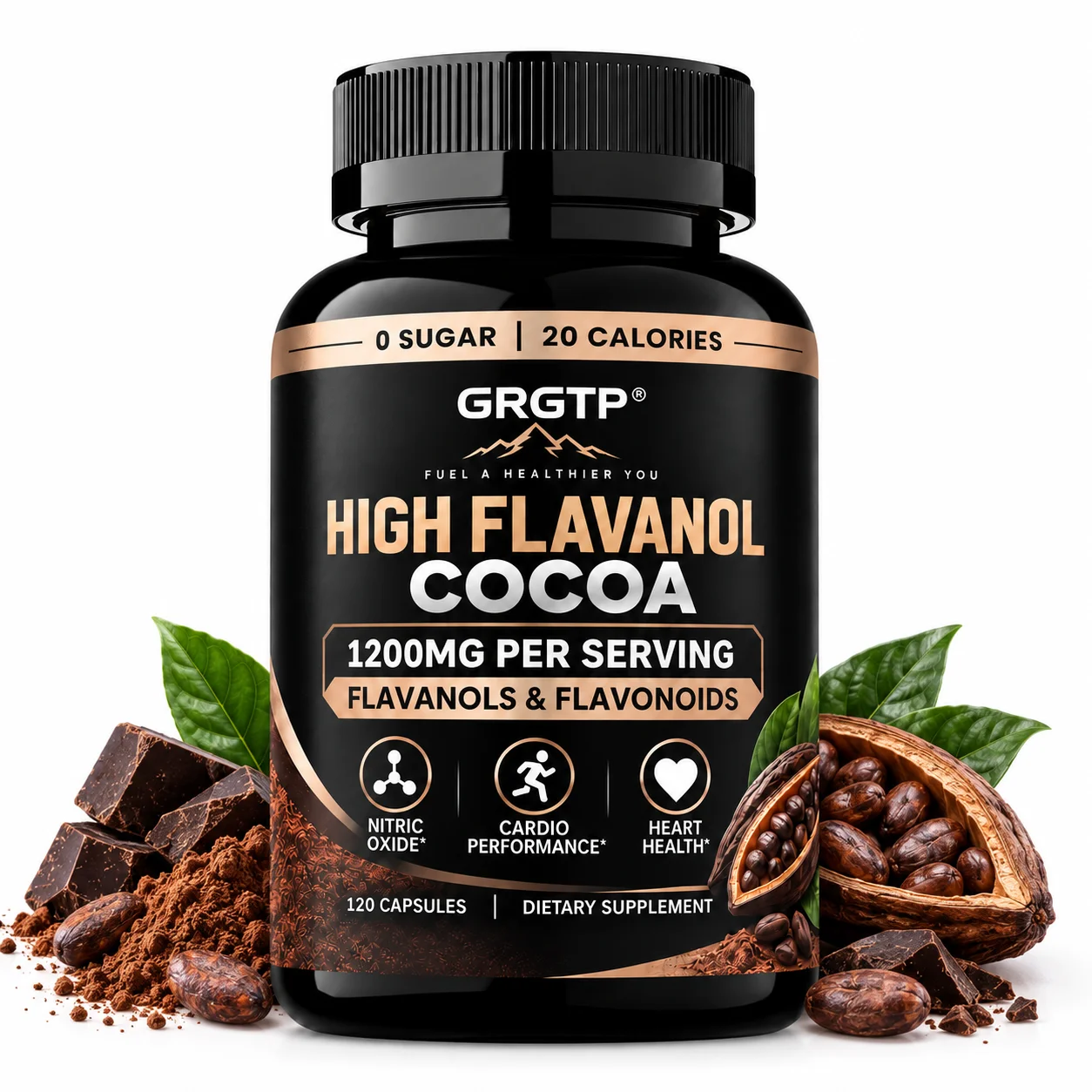 High Flavanol Cocoa Supplement - Support Healthy Circulation, Promotes Cardiovascular Wellness, Physical Endurance, Metabolism