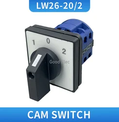 1PCS LW26-20/2 1-0-2 AC 500V 20A Universal Rotary Selector 1-0-2 On-Off-On 3 Positions Cam Changeover Switch