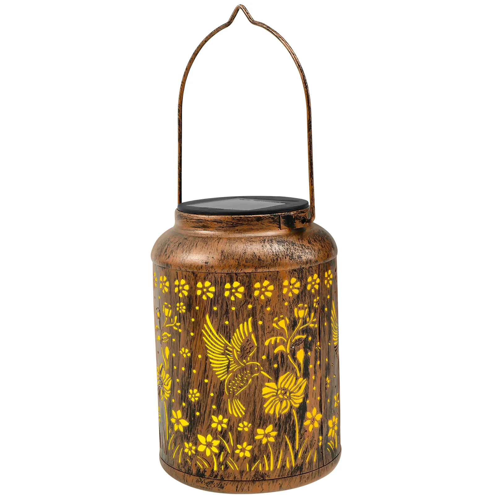 Solar Hummingbird Pattern Outdoor Projector Lantern, Waterproof Hanging Light For Living Room & Garden, Decorative Night Light I