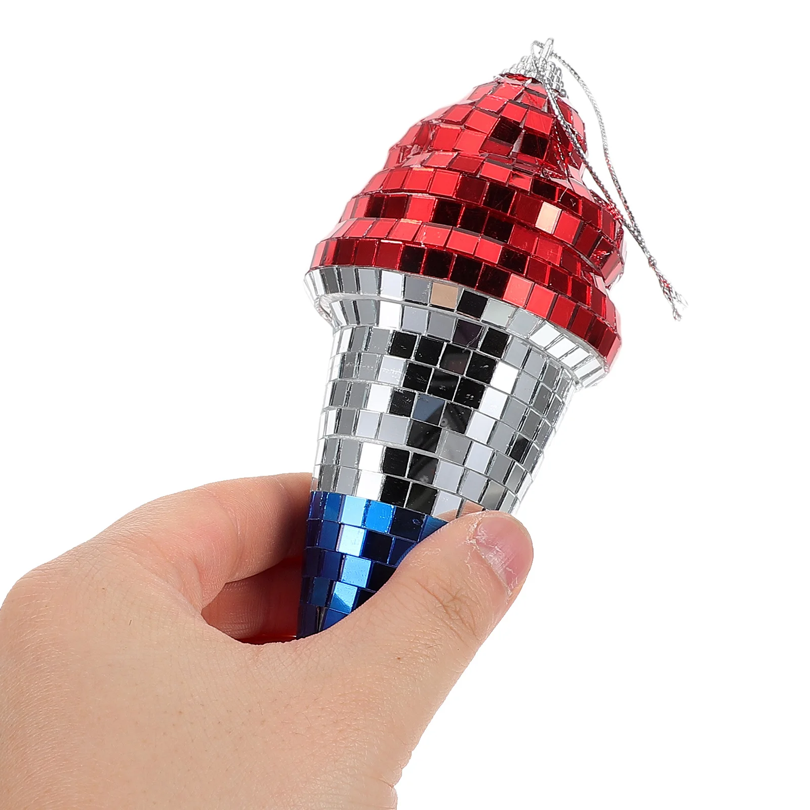 

3D Ice Cream Hanging Ball Disco Decorations Mirror Party Ornament Zinc Alloy Birthday Wedding KTV Bar Decoration Long