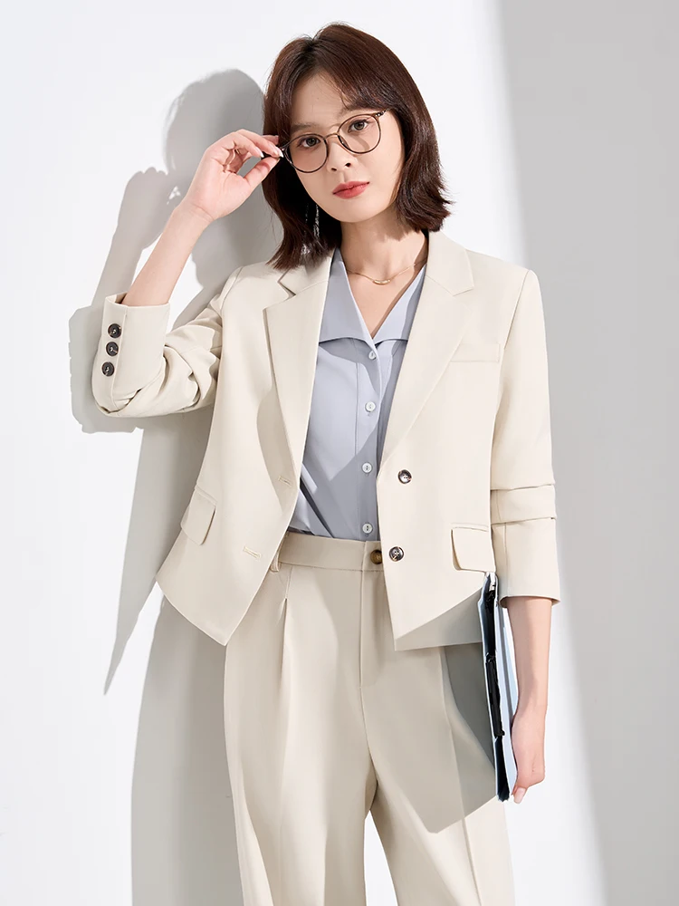 

Cherry Blossom Colored Women's Suit Set Commute Interview Formal ort Size Western Coat Spring Autumn High Sense New 2025