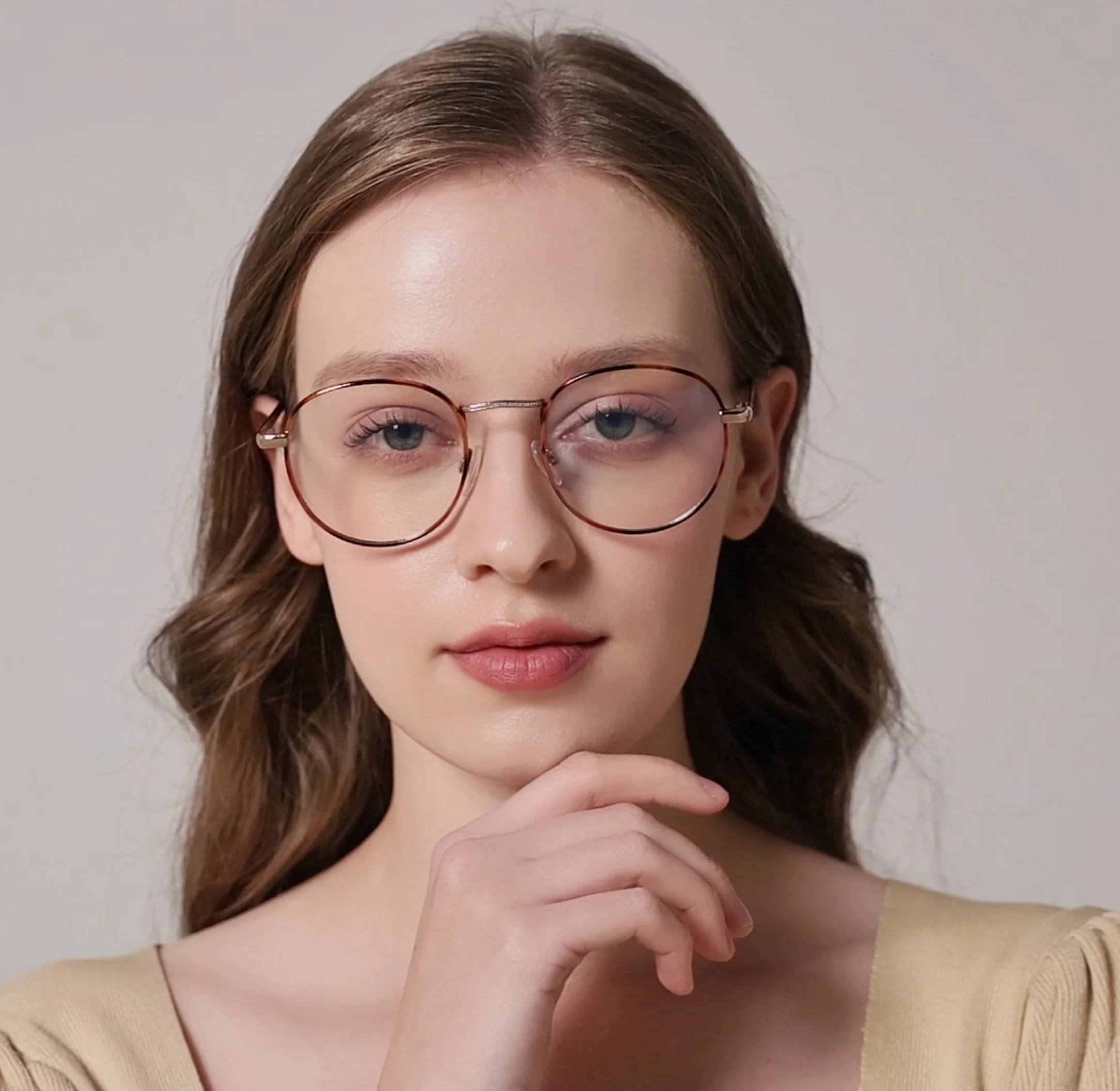 Metal Anti-Blue Light Glasses, Unisex Metal Flat-Lens Glasses, Computer Glasses for Electronic Devices