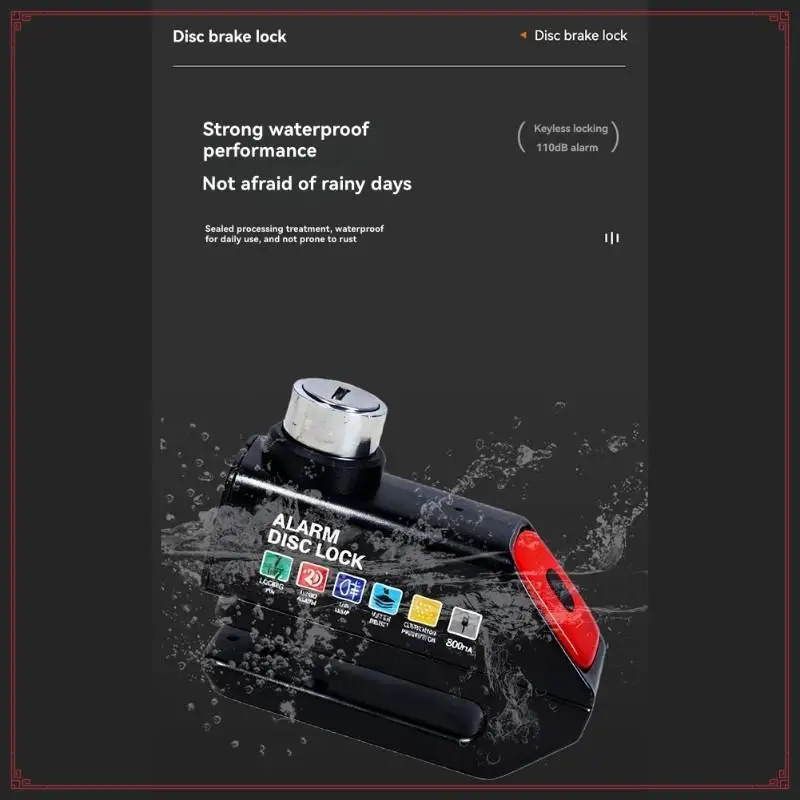 Disc Brake Lock For Motorbike, 120Db Alarm Function For Motorbike Disc Lock For Motorcycle, Bicycle Scooter